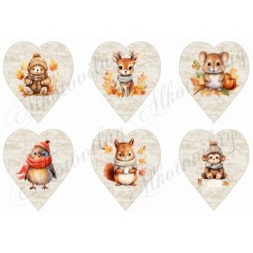   Übercuki kisállatok kötött bézs szíveken 2 - 9 cm magas