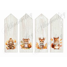 Übercuki őszi állatkák könyvjelzőkön 16,5 x 5,5 cm