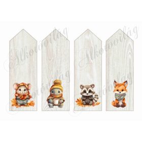   Übercuki őszi állatkák könyvjelzőkön 2 - 16,5 x 5,5 cm