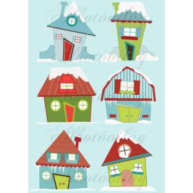 Színes téli házikók