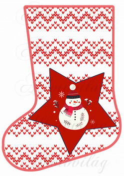 Mikuláscsizma hóemberes csillaggal