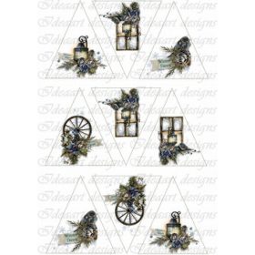 Kékes minták fenyődíszhez