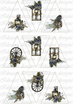 Kékes minták fenyődíszhez