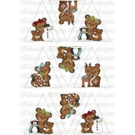 Barna mackók fenyődíszhez