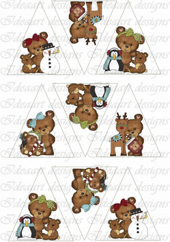 Barna mackók fenyődíszhez