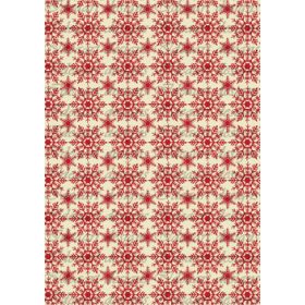 Piros hópelyhek sorban- bézs háttérrel 