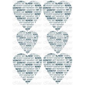 Hit, remény, szeretet szívek kékben