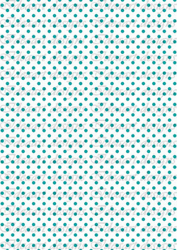 Türkiz pöttyök fehér alapon