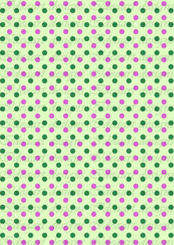 Zöld-lila pöttyök halványzöld alapon