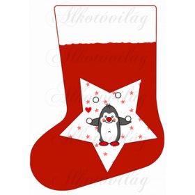 Mikuláscsizma pingvines csillaggal 2