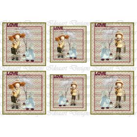 Karácsonyi lányka hóemberrel