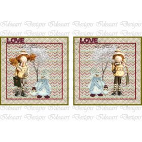 Karácsonyi lányka hóemberrel- nagyobb blokk