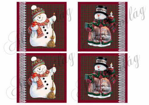 Hóemberkék bordó alapon 10x10 cm