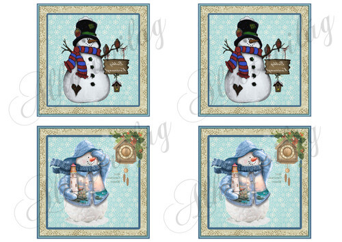 Hóemberkék kék alapon 10x10 cm