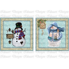 Hóemberkék kék alapon- nagyobb méretben