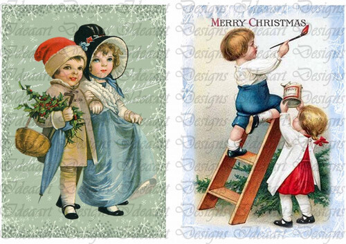 Vintage karácsonyi gyermekek