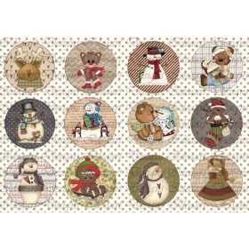 Karácsonyi körök pöttyös háttérrel