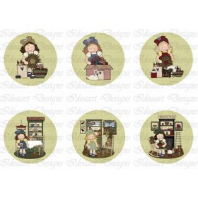 Karácsonyi kislányok zöld körökben