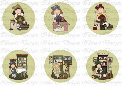 Karácsonyi kislányok zöld körökben