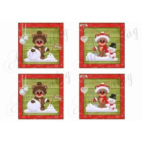 Rudi szarvas blokk kicsiben - 10x10 cm