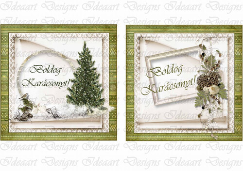 Boldog Karácsonyt- zöld keretben