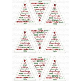 Karácsonyfa felirattal fenyődíszhez