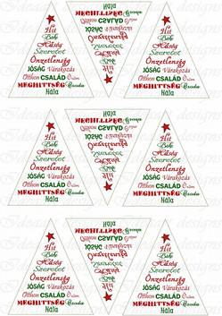 Karácsonyfa felirattal fenyődíszhez