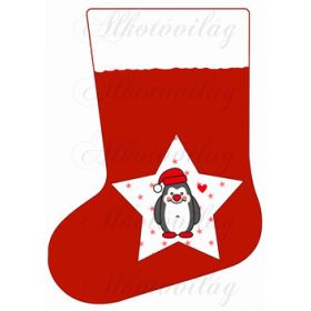 Mikuláscsizma pingvines csillaggal