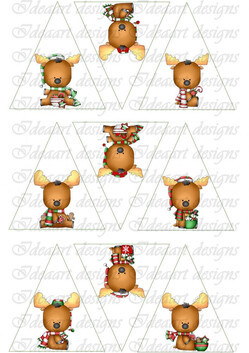 Aranyos szarvasok fenyődíszhez