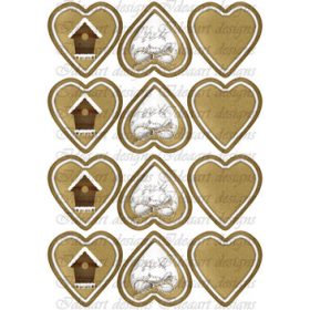 Mézeskalács szív díszítve