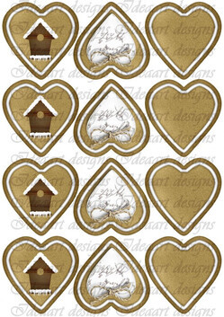 Mézeskalács szív díszítve