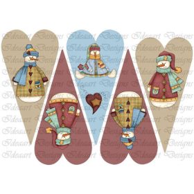 Cuki hóemberek nagy színes szívekben