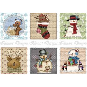 Kedves karácsonyi figurák négyzetben