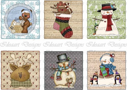 Kedves karácsonyi figurák négyzetben