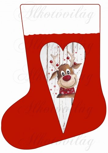 Mikuláscsizma rénis szívvel