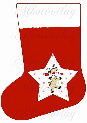 Mikuláscsizma szarvasos csillaggal 2