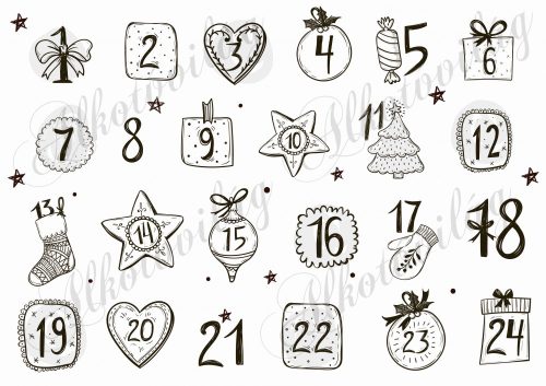 Adventi számok vintage stílusban