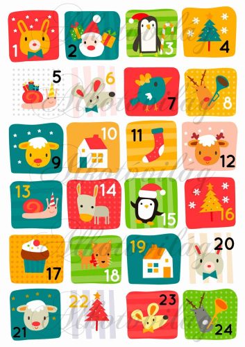 Adventi számok színes kockákban