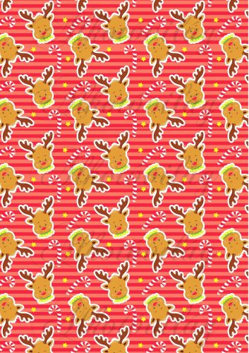 Szarvasok piros csíkos alapon