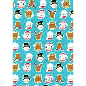 vidám téli arcok pöttyös háttérrel