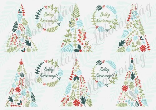 Fenyők ágakból levelekből