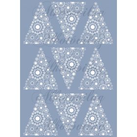 Karácsonyfák csipkéből acélkék alapon