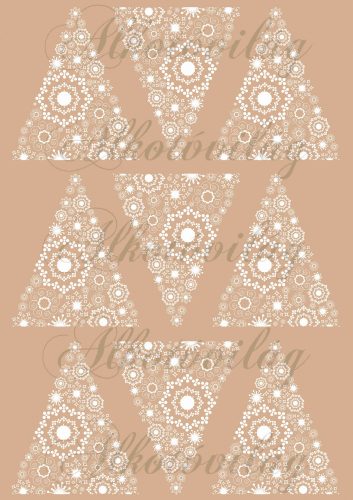 Karácsonyfák csipkéből barna alapon