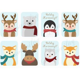 Karácsonyi állatok sálban