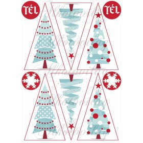 Kék - piros fenyőfák