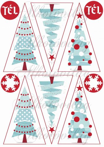 Kék - piros fenyőfák