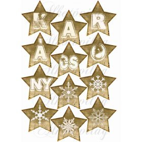 Kottás csillagok FEHÉR karácsony felirattal