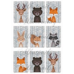 Téli állatok kártyákon