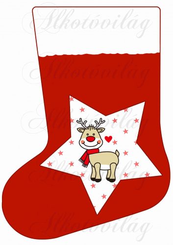 Mikuláscsizma szarvasos csillaggal