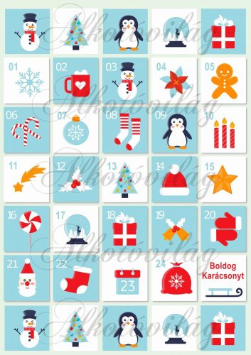 Adventi naptár kék fehér